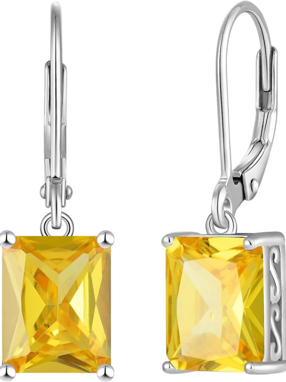 Elegant Square Drop Earrings | Brass Birthstone Jewelry for Women | Dangle